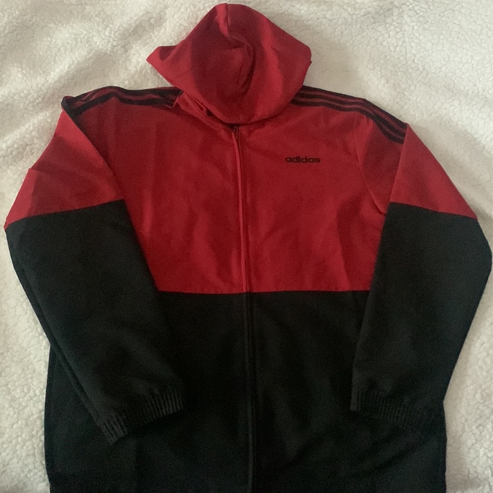 Adidas Men’s Red & Black Rain Jacket